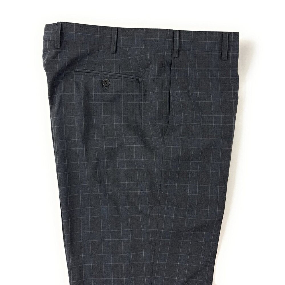 Zanella Parker Wool Dress Pants Mens Size 38x29 Slacks Trousers Gray Blue Cuffed - Picture 7 of 12